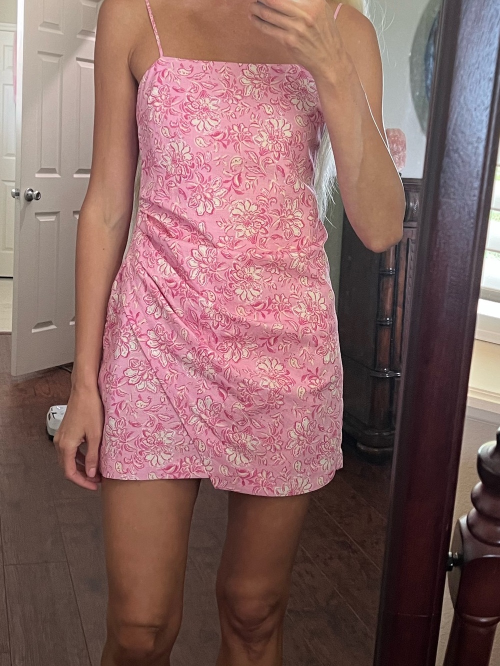 Zara Pink Floral Mini Dress